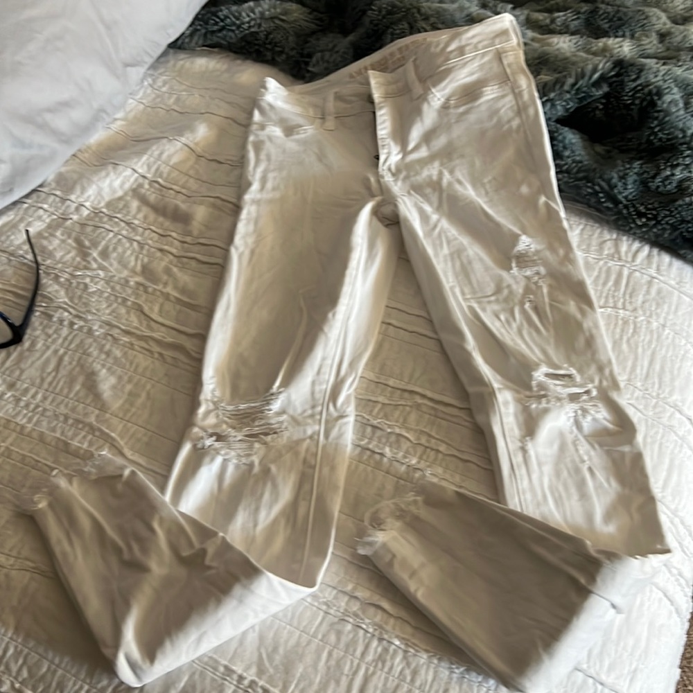 White Destroyed Skinny Jeans